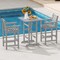 Set of 2 Patio HDPE Adirondack Bar Chairs with Wide Armrests and Inclined Backrest Perfect for Outdoor Use